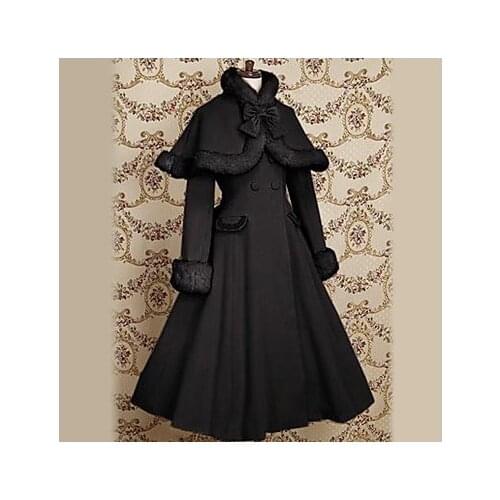 Long Sleeve Velvet Princess Classic Lolita Coat with Bow