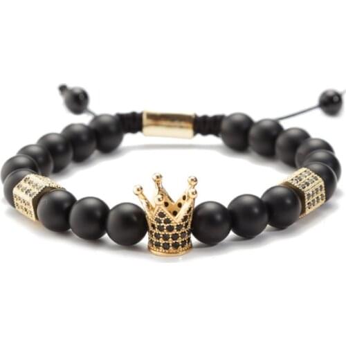 Crown 8mm bohemian multicolor Agate beads Chakra Reiki Buddha Yoga Bracelet elastic adjustable Volcanic Stone Bangles uijg4