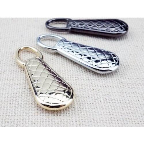 Leather pattern pull tab / high-grade metal pull tab high-end DIY handmade luggage accessories bag zipper pull zipper pull card