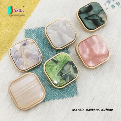 Square Suit High-grade Coat Square Female Jacket Windbreaker Coat Accessories Marble Feeling Button A0600Lnam