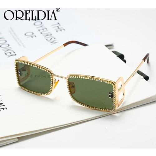 Fashion Square Rhinestone Sunglasses Ladies Luxury Brand Designer Retro Sunglasses Oversized Mens Accessories Glasses UV400