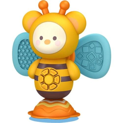 Musical Sucker Toy Baby Teether Rotating Toy Cute Bee Table Dining Chair Newborn Early Educational Baby Toy For Baby Child