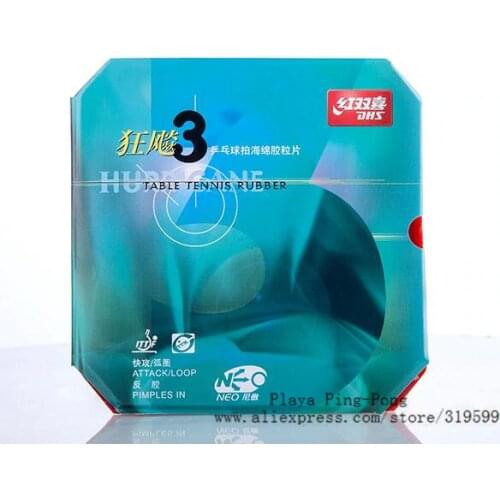 DHS NEO Hurricane 3 (Attack / Loop) Pips-In Table Tennis (PingPong) Rubber With Sponge 2.15mm 2.2mm