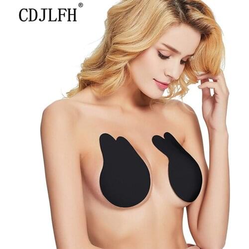 Nipple Covers Crop Top Rabbit Bra Reusable Accessories Women Breast Lifting Up Invisible Bra Tape Adhesive Strapless Sticky Bras
