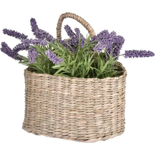 Handmade Woven Storage Basket Wall Hanging Woven Basket Home Decor Rustic Straw Storage Garden Flower Pot Plant Basket