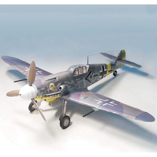 German Fighter Messerschmitt Bf-109 DIY 3D Paper Card Model Building Sets Construction Toys Educational Toys Military Model