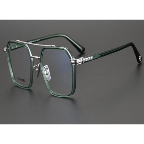 Vintage Punk Pure Titanium Eyeglasses Men Acetate Myopia Eyewear Frame Prescription Optical Presbyopia Glasses Women Spectacle