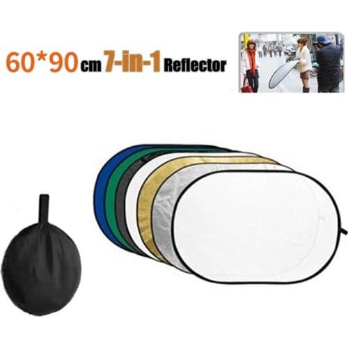 60x90cm 7in1 reflector photography background cloth Collapsible Light Oval Photography Reflector for Studio Photography props