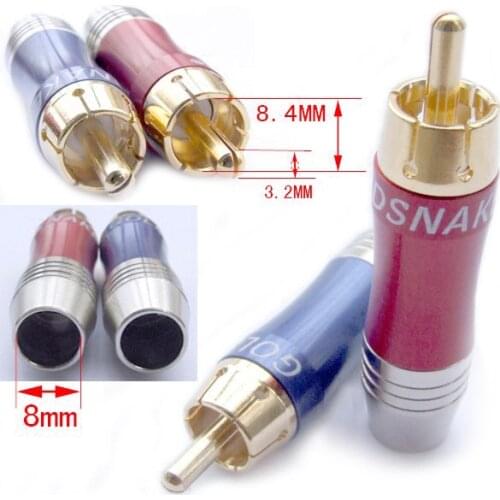 2PCS RCA Plug for Audio Video Amplifier Speaker Cables