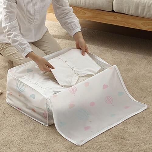 Foldable Blanket Quilt Pillow Closet Storage Bag Clothes Sweater Luggage Breathable Folding Organizer