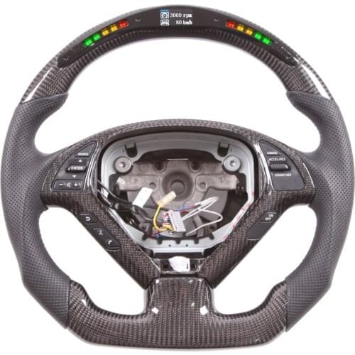 Real Carbon Fiber LED Steering Wheel compatible for Infinity G37