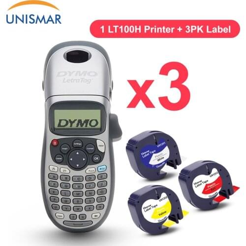 Unismar DYMO LetraTag LT-100H LT100H Label Machine with 12mm Label Tape Compatible for Dymo LT L100H Label Printer 91201 91202