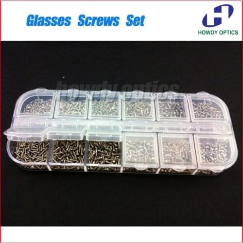 Free Shipping Glasses Screws Set Eyeglass Accessories Screw Washers Nuts Box Screw Case Sunglass Screws