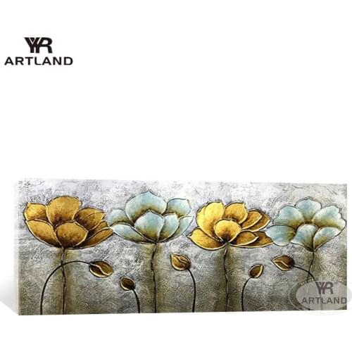 YYR-ARTLAND Large flowers on the wall for decorations 100% thick oil hand painted oil painting on canvas for living room bedroom