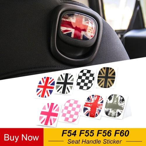1 Pair Crystal Epoxy Car Rear Seat Back Handle Decal Cover Sticker Protective For Mini Cooper JCW F54 F55 F56 F60 Car Styling