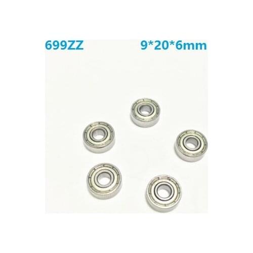 100pcs/lot 9x20x6mm 699ZZ 699Z 699 ZZ Z Bearing 9*20*6mm Deep Groove Ball Bearings Miniature mini bearings
