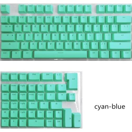 PBT Keycaps For Mini Mechanical Keyboard Suit For 61 64 68 71 82 84 Layout Keyboard With Transparent RGB Letters Green Purple