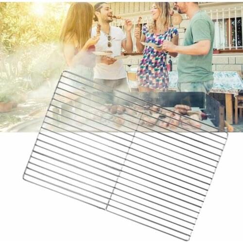 45cm Portable BBQ Stainless Steel Grill Grate Grid Wire Mesh Rack Cook Replacement Net BBQ Accessories For Home Park Use