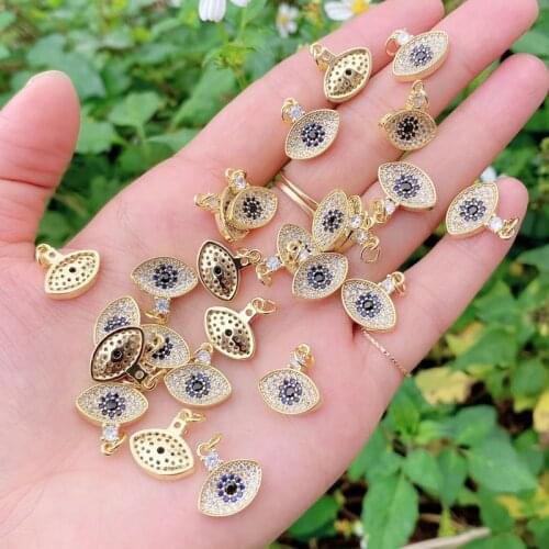 5pcs/lot New Arrivals 2021 Women Gold Plated CZ Pendant Charm For Jewelry Making