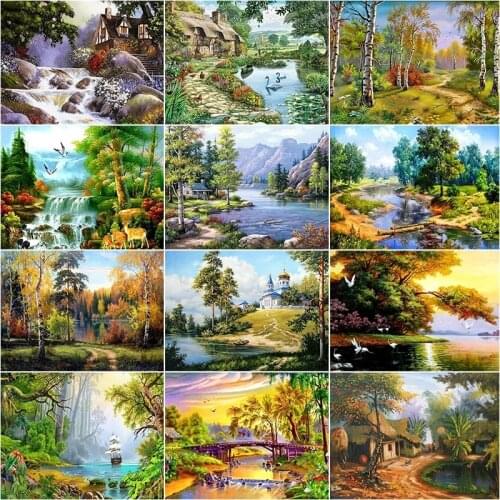 5d Diamond Painting Landscape/Square Diamond Round Diamond Mosaic Artwork Diy Inlaid Diamond Painting Home Decoration Gift