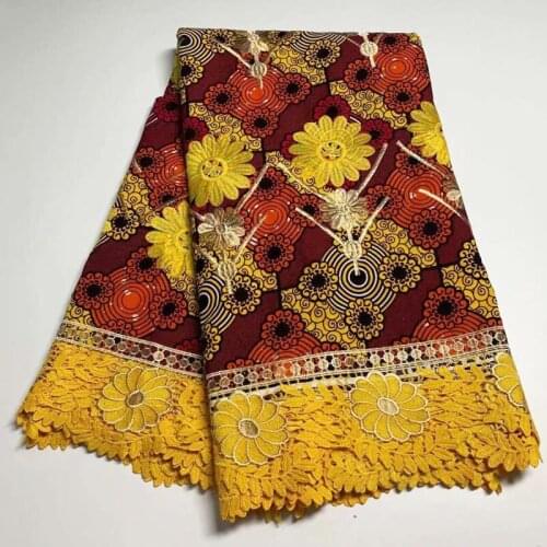 African Ankara Wax Fabric High Quality African Cord Guipure Water Soluble Lace Fabric Nigeria Ankara Wax Fabric for Dress WL2804