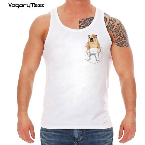 English Bulldog Inside Pocket Tank top Dog Lovers Men Cartoon vest men Unisex New Fashion clothing