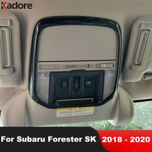 For Subaru Forester SK 2019 2020 Front Roof Reading Lights Panel Cover Trim Car Interior Carbon Fiber Accessories