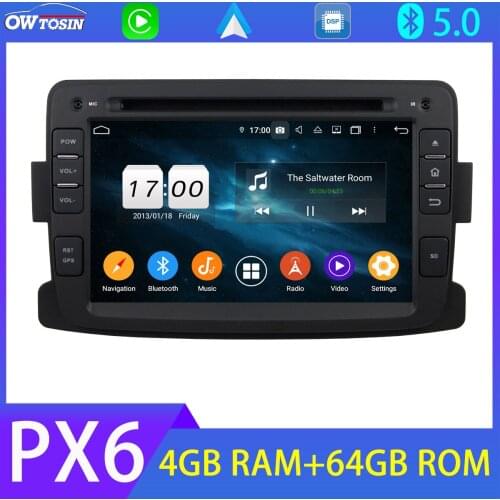 PX6 4G+64G Car DVD Multimedia Player For Renault Duster Logan 2 Dacia Sandero Lada Xray 2 Android 10 Radio BT 5.0 Tethering WiFi