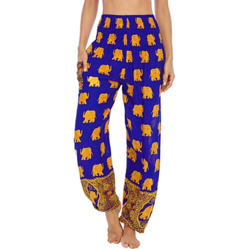 Gold Elephant Thai Harem Pants Spring Autumn 90s Fashion Women Black Baggy Pants Ethnic High Waist Red Trousers Women Streetwear