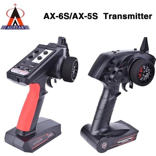 AUSTAR 2.4G 4CH Radio Remote Control Transmitter with Receiver for RC Car AX6S