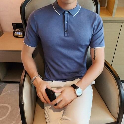 Polo T Shirt for men Summer Fashion Classic Casual Tops Short Sleeves Collar Slim Business Polo Shirts Mens Designer Clothes