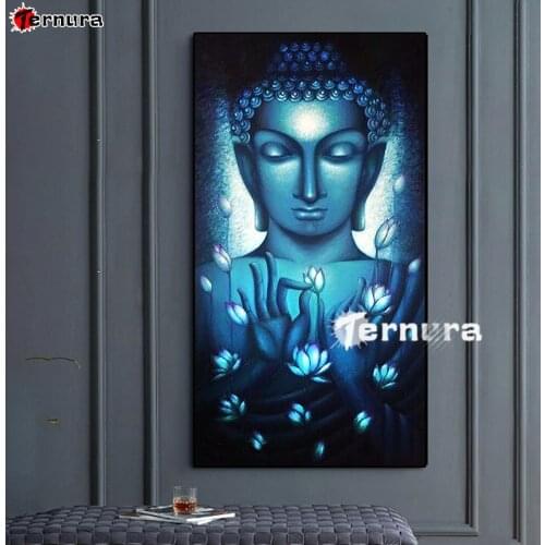 Rhinestone Painting Religion buddha lotus DIY Diamond Painting Embroidery 5d mosaic Diamond cross stitch rhinestone decor large