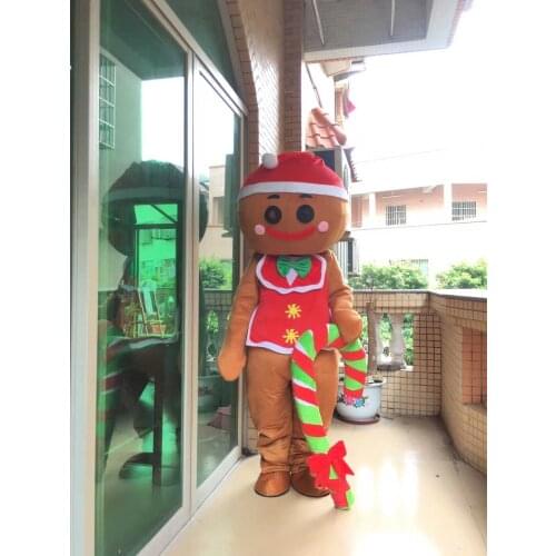 Gingerbread Man Mascot Costumes Cartoon Appearl Halloween Birthday Fancy Costume Cosplay Mascotte