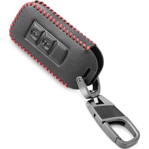 Car Style 2 Button Leather Car Key Cover for Mitsubishi Outlander Lancer 10 Pajero Sport L200 ASX RVR car key case Accessories