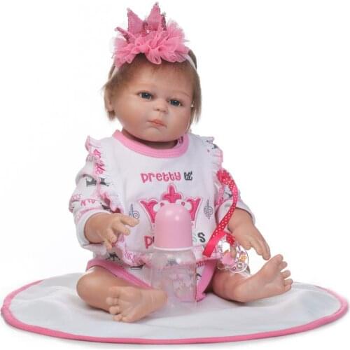 20" 50cm girl doll reborn 100 reborn babies full silicone body bebe alive bonecas reborn de silicone inteiro
