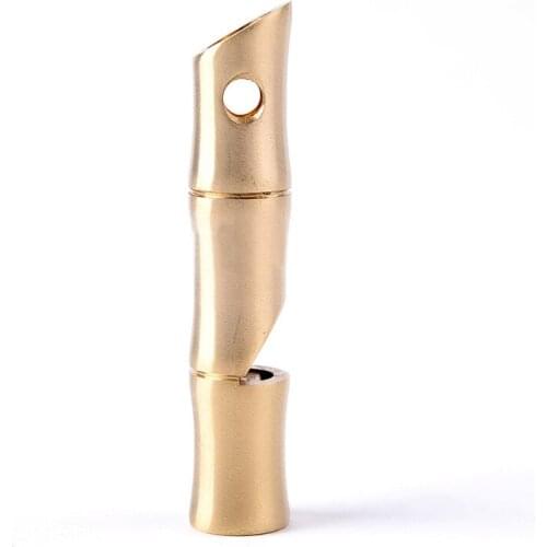 H973 Outdoor brass brass whistle Handmade brass Survival whistle high metal whistle Emergency distress post EDC