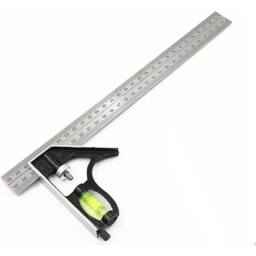 Professional 300mm(12") Combination Square Angle Ruler Adjustable Steel protractor Right Angle Ruler carpenter Measuring tools