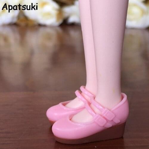 Pretty Pink Fashion Shoes For Blythe Dolls 1:6 Wedge Heel Shoes For Licca Doll House Mini Shoes For 1/6 BJD Doll Accessories