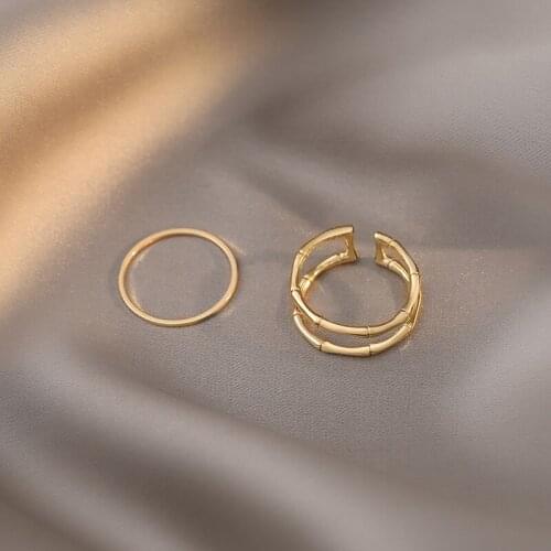 Trend Woman Rings Vintage Simple Personality Gold Color Adjustable Open Female Fine Accessories Goth Punk Womens Ring Jewelry