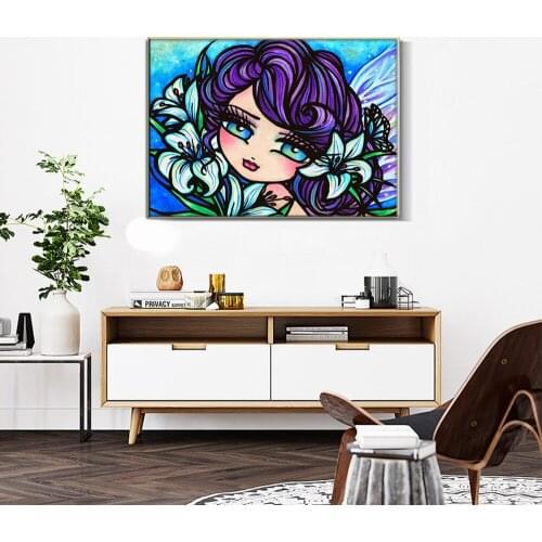 Cartoon Diy Diamond Painting Cross Stitch Flower Girl Baby Full Square/Round Diamond Embroidery Gift Home Decor Mosaic Needlwork