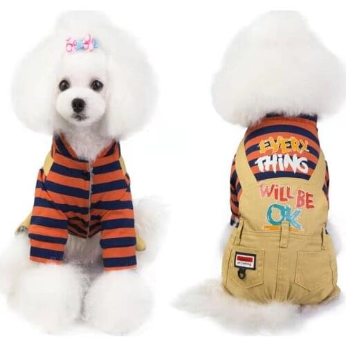 Dog Clothes For Small Dogs Cats Autumn Winter Cute Puppy Pet Coat Jacket Warm Fleece four-legged dog Jumpsuits Chihuahua Costume