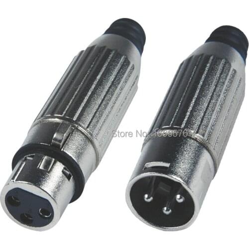 Wholesale 50 pair/lot XLR 3Pin Cannon Connector with 50 XLR Male & 50 Female MIC Audio connector-YA5409
