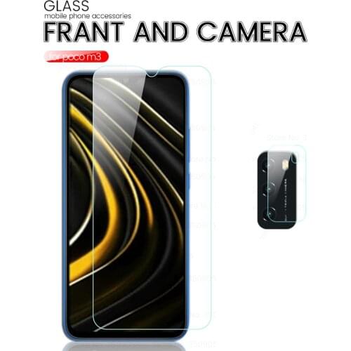 Pocom3 glass camera lens protective glass for xiaomi pocophone poco m3 m 3 3m nfc global version 6.53'' screen protectors film