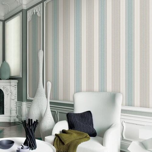 Beibehang European style simple vertical striped wallpaper living room bedroom TV background wall non - woven 3d wallpaper roll