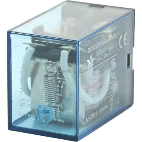 Clear Blue Shell 220-240V AC Coil Voltage 8 Pin 2 Pole Power Relay LY2-J