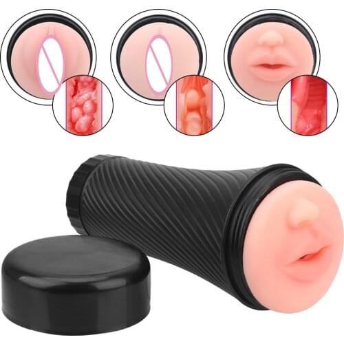 Realistic Vagina Anal Mouth Masturbation Aircraft Cup Male Masturbator Sex Toys for Men Adult Products Male Masturbator Cup