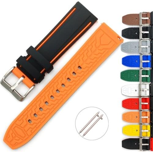 20mm 22mm 24mm Silicone Watch Strap Waterproof Quick Release Wrist Band for Samsung Galaxy Watch 42/46mm Active 2 Huawei gt 2/2e