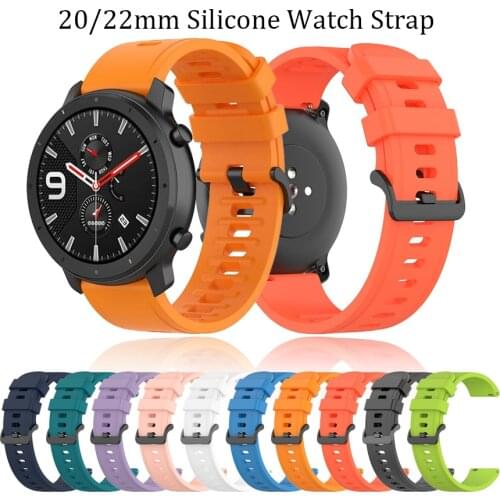 20mm 22mm Soft Silicone Sport Strap For Xiaomi LS05 Strap Bracelet For HUAWEI WATCH GT Watchband Band For Amazfit GTR 47mm 42mm