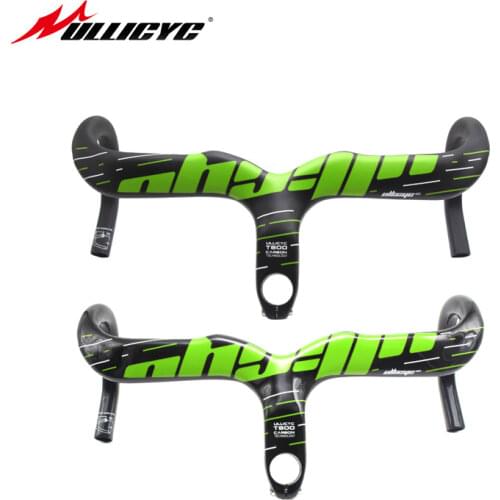ULLICYC Green Brand Road Bicycle Handlebar highway integrated Handle Bars Carbon Road Handlebar with stem manillar Matte Gloss