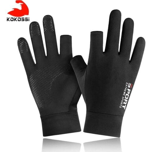 KoKossi Fishing Gloves Men And Women Two Fingers Ice silk Gloves Outdoor Gloves Summer Sunscreen Non-slip Gloves Sunscreen Glove